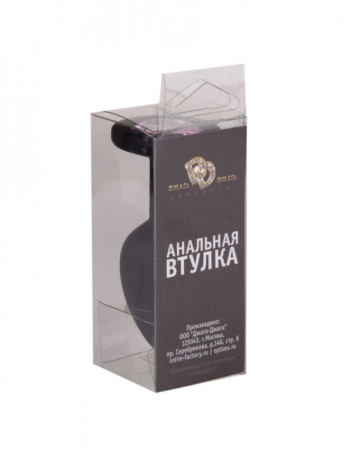 Чёрная анальная втулка с розовым кристаллом - 7,3 см. Чёрная анальная втулка с розовым кристаллом - 7,3 см.