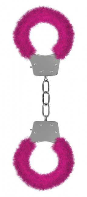 Розовые пушистые наручники OUCH! Pink