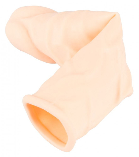 Телесная удлиняющая насадка с вибрацией Silicone Extension Vibrating - 19 см. Телесная удлиняющая насадка с вибрацией Silicone Extension Vibrating - 19 см.