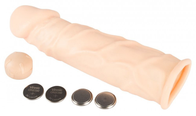 Телесная удлиняющая насадка с вибрацией Silicone Extension Vibrating - 19 см. Телесная удлиняющая насадка с вибрацией Silicone Extension Vibrating - 19 см.