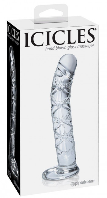 Прозрачный стеклянный стимулятор Icicles № 60 - 15 см. Прозрачный стеклянный стимулятор Icicles № 60 - 15 см.