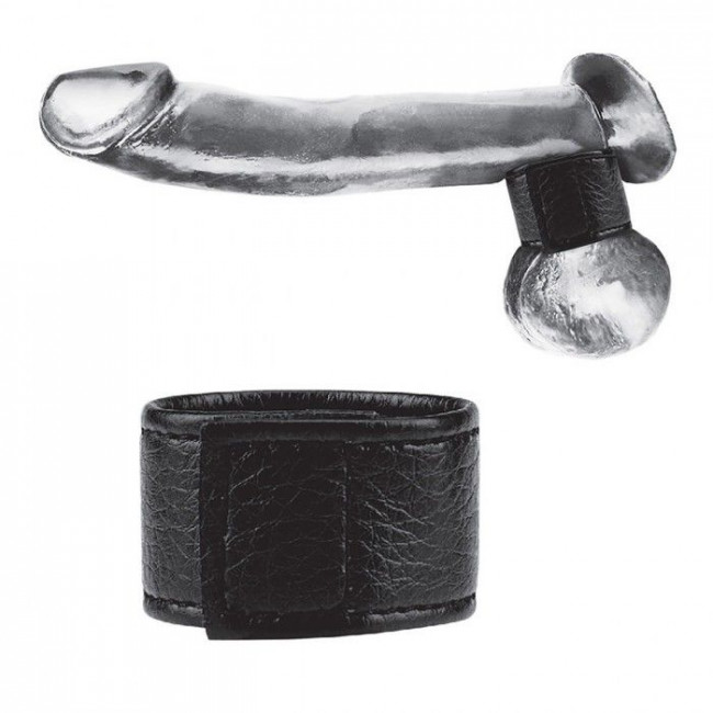 Чёрная утяжка на мошонку 1" Velcro Ball Stretcher