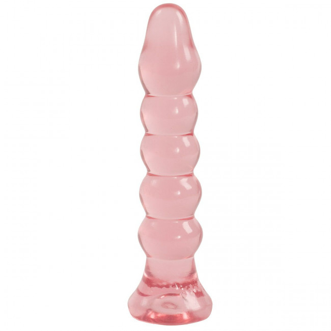 Анальная елочка из розового геля Crystal Jellies Anal Plug Bumps - 15,2 см.