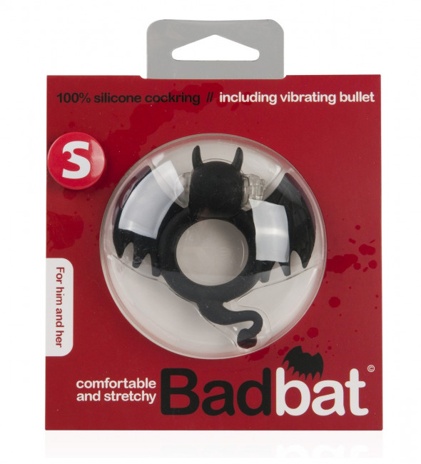 Чёрная вибронасадка на пенис Bad Bat Чёрная вибронасадка на пенис Bad Bat