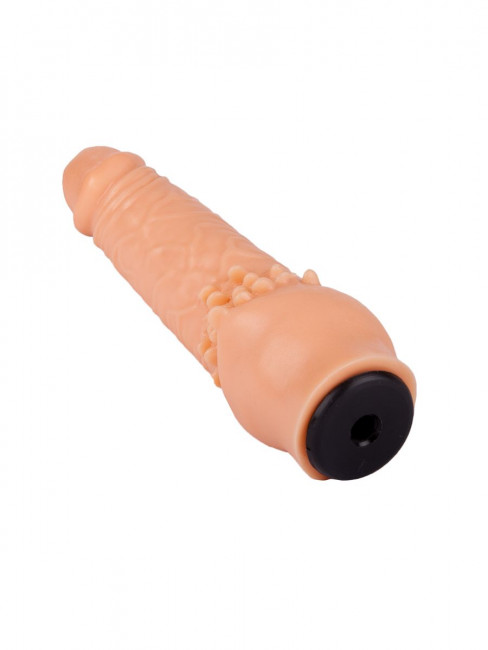 Телесная насадка-фаллос с шипами для массажа клитора - 17,8 см. Телесная насадка-фаллос с шипами для массажа клитора - 17,8 см.