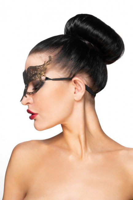 Золотистая карнавальная маска "Поррима"