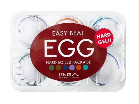 Набор из 6 мастурбаторов Tenga EGG Hard Boiled с различным рельефом