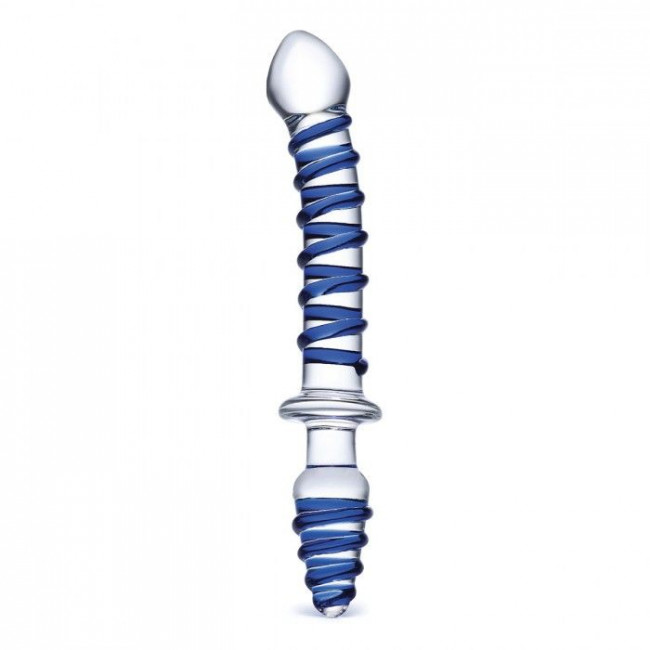 Двусторонний фаллоимитатор с анальной пробкой Mr. Swirly Dildo & Butt Plug - 25 см.