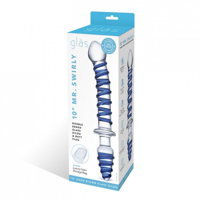 Двусторонний фаллоимитатор с анальной пробкой Mr. Swirly Dildo & Butt Plug - 25 см. Двусторонний фаллоимитатор с анальной пробкой Mr. Swirly Dildo & Butt Plug - 25 см.