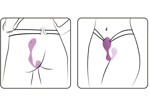 Двусторонний вибратор Mr. Hook на эластичных ремешках с пультом ДУ Двусторонний вибратор Mr. Hook на эластичных ремешках с пультом ДУ