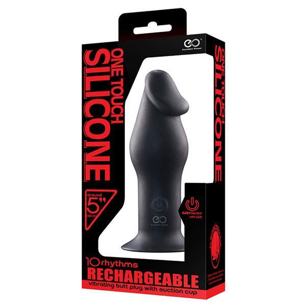 Черный анальный вибромассажер 5INCH RECHARGEABLE BUTTPLUG - 12,7 см. Черный анальный вибромассажер 5INCH RECHARGEABLE BUTTPLUG - 12,7 см.