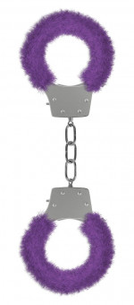 Фиолетовые пушистые наручники OUCH! Purple