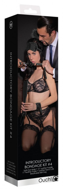 Черный игровой набор БДСМ Introductory Bondage Kit №4 Черный игровой набор БДСМ Introductory Bondage Kit №4