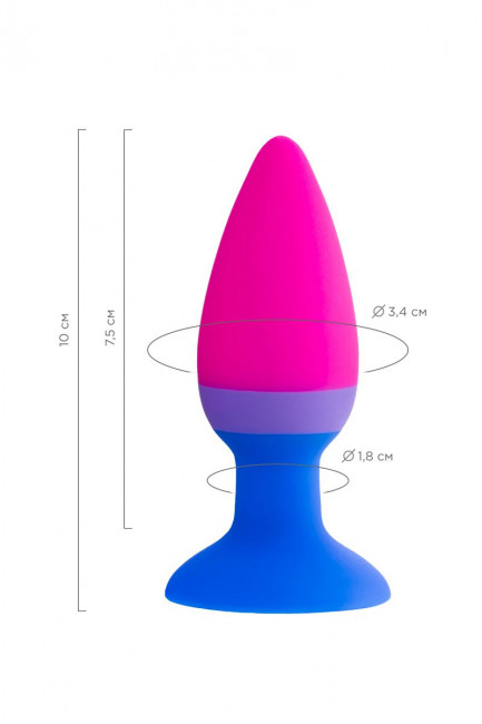 Сине-розовая анальная втулка Reed - 10 см. Сине-розовая анальная втулка Reed - 10 см.