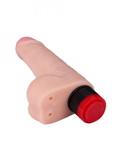 Упругий вибратор с большой мошонкой ART-Style №14 - 18 см.