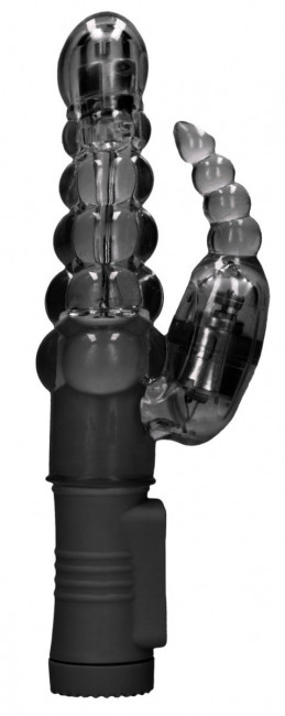 Черный вибратор-кролик Rotating Bubbles - 23,2 см. Черный вибратор-кролик Rotating Bubbles - 23,2 см.