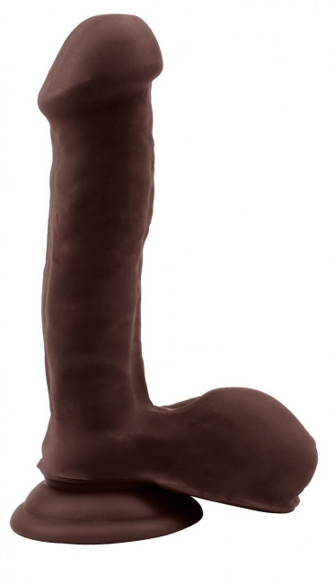 Коричневый фаллоимитатор на присоске Topless Lover - 19,2 см.