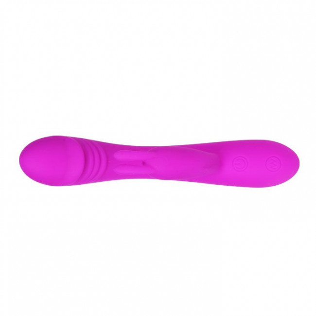 Силиконовый вибратор Hunter с клиторальным зайчиком - 17 см. Силиконовый вибратор Hunter с клиторальным зайчиком - 17 см.