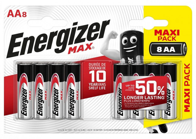 Батарейки Energizer MAX BP8 RU 1.5V типа АА - 8 шт.