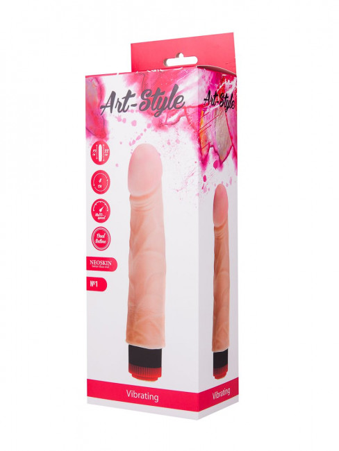 Вибратор с большой розовой головкой ART-Style №1 - 21 см. Вибратор с большой розовой головкой ART-Style №1 - 21 см.
