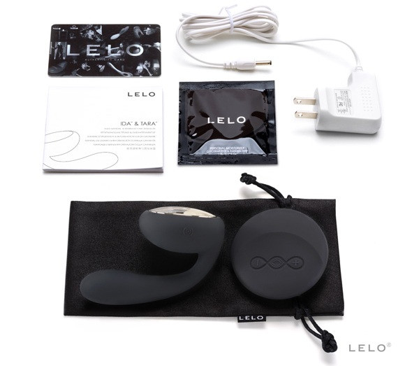 Черный вибромассажер для пар Ida Black Черный вибромассажер для пар Ida Black