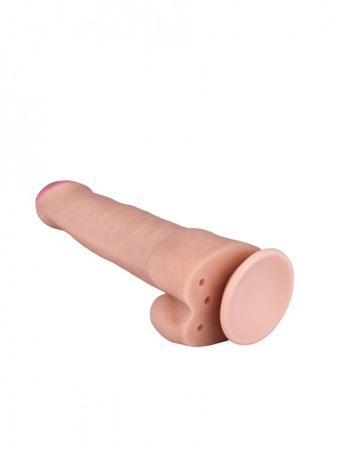 Фаллоимитатор с мошонкой на присоске - 20,5 см. Фаллоимитатор с мошонкой на присоске - 20,5 см.