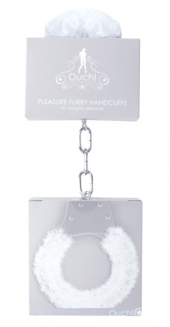 Белые пушистые наручники OUCH! White