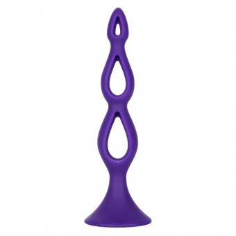 Фиолетовая анальная елочка Silicone Triple Probe - 14,5 см.