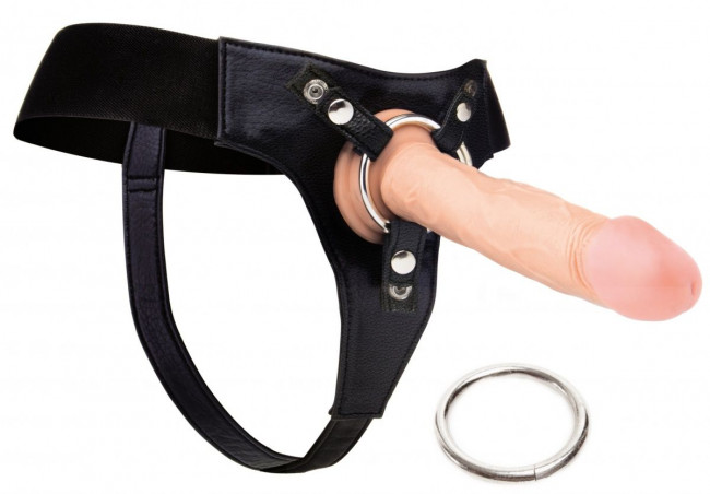 Черные трусики Harness Deluxe для страпона O-ring Черные трусики Harness Deluxe для страпона O-ring