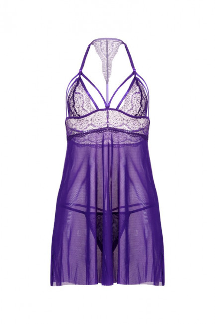 Бэби-долл из мягкой эластичной сетки с кружевным лифом Nevaeh Бэби-долл из мягкой эластичной сетки с кружевным лифом Nevaeh