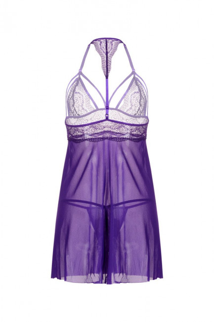 Бэби-долл из мягкой эластичной сетки с кружевным лифом Nevaeh Бэби-долл из мягкой эластичной сетки с кружевным лифом Nevaeh