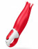 Красный вибратор Satisfyer Power Flower с лепестками - 18,8 см.