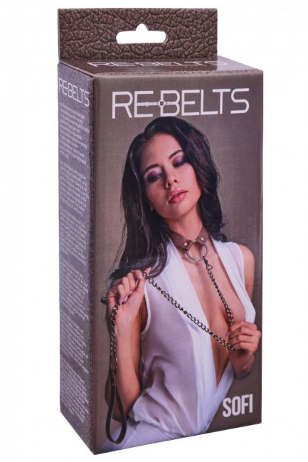 Коричневый поводок и чокер с кольцом Sofi Коричневый поводок и чокер с кольцом Sofi