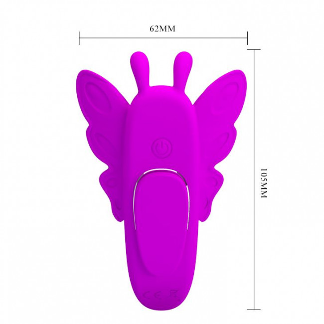 Лиловая вибробабочка в трусики Aileen с пультом ДУ Лиловая вибробабочка в трусики Aileen с пультом ДУ