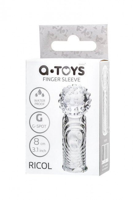 Прозрачная рельефная насадка на палец Ricol - 8 см. Прозрачная рельефная насадка на палец Ricol - 8 см.