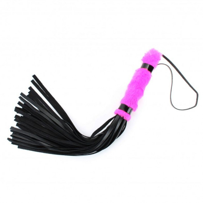 Нежная плеть с розовым мехом BDSM Light - 43 см.