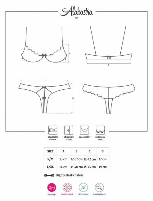Белоснежный комплект Alabastra с полуоткрытым лифом Белоснежный комплект Alabastra с полуоткрытым лифом