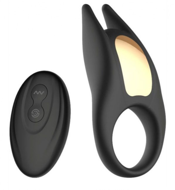 Черное эрекционное виброкольцо Lucas II с пультом ДУ Черное эрекционное виброкольцо Lucas II с пультом ДУ