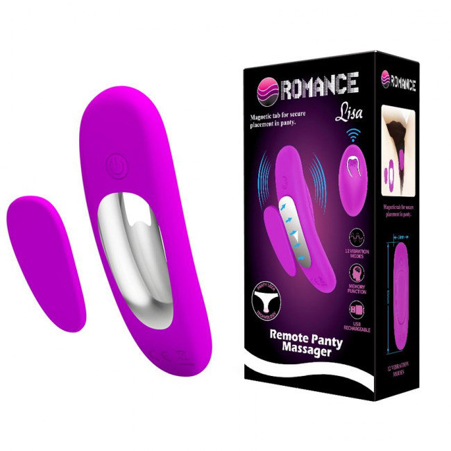 Лиловая вибровкладка в трусики Lisa с пультом ДУ Лиловая вибровкладка в трусики Lisa с пультом ДУ