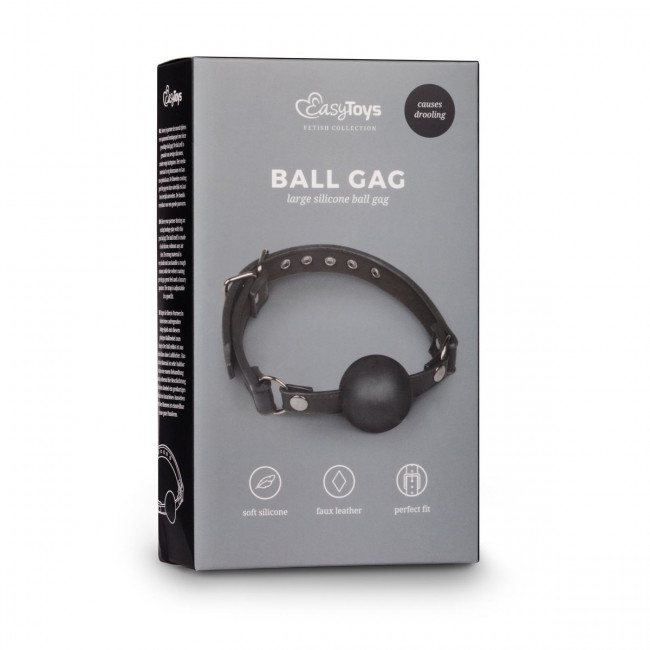 Черный силиконовый кляп-шар Easytoys Ball Gag With Large Silicone Ball Черный силиконовый кляп-шар Easytoys Ball Gag With Large Silicone Ball