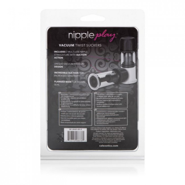 Чёрные помпы для сосков Nipple Play Vacuum Twist Suckers Чёрные помпы для сосков Nipple Play Vacuum Twist Suckers
