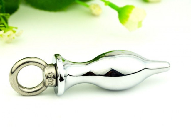 Серебристая анальная пробка со съемным кольцом Серебристая анальная пробка со съемным кольцом