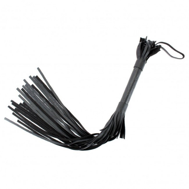 Чёрная плетка из натуральной кожи Чёрная плетка из натуральной кожи