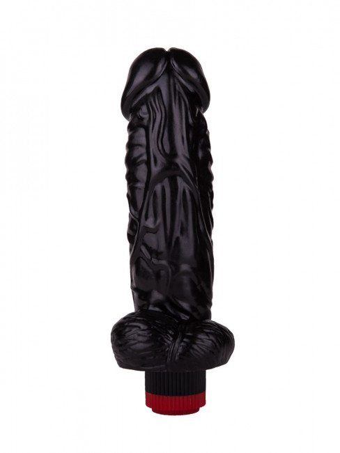 Большой чёрный вибромассажёр в форме фаллоса - 20,5 см. Большой чёрный вибромассажёр в форме фаллоса - 20,5 см.