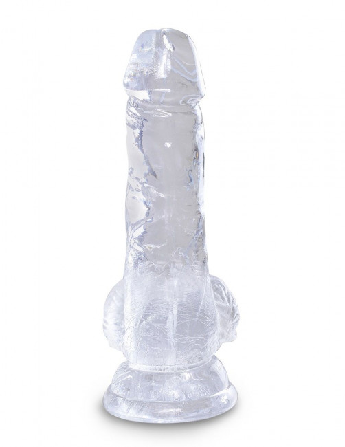 Прозрачный фаллоимитатор King Cock Clear 5" Cock with Balls - 15,2 см.