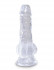 Прозрачный фаллоимитатор King Cock Clear 5" Cock with Balls - 15,2 см.