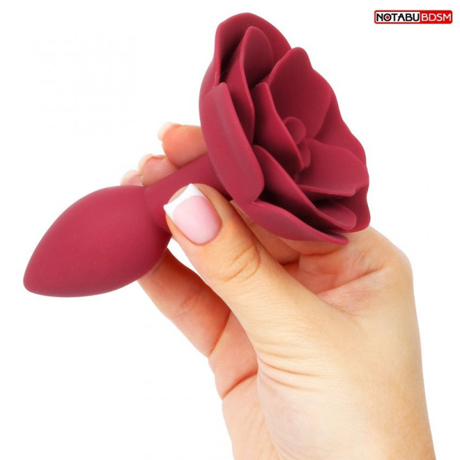 Красная гладкая анальная втулка-роза Красная гладкая анальная втулка-роза