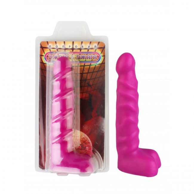 Фиолетовый анальный стимулятор с мошонкой - 14 см. Фиолетовый анальный стимулятор с мошонкой - 14 см.