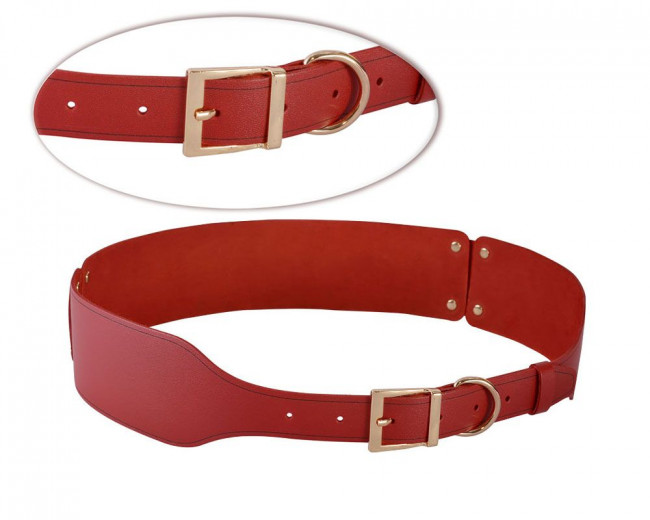 Ремень из натуральной кожи красного цвета - размер XS Ремень из натуральной кожи красного цвета - размер XS