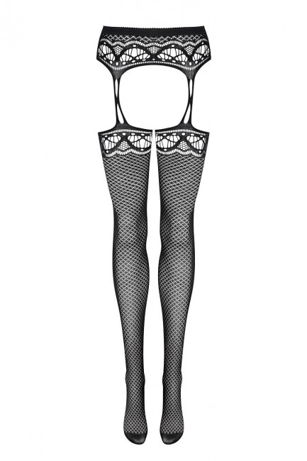 Эффектные чулки на поясе с ромбовидным узором